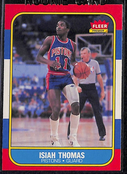 Lot of (35) 1986 Fleer Basketball Cards Featuring Isiah Thomas Rookie