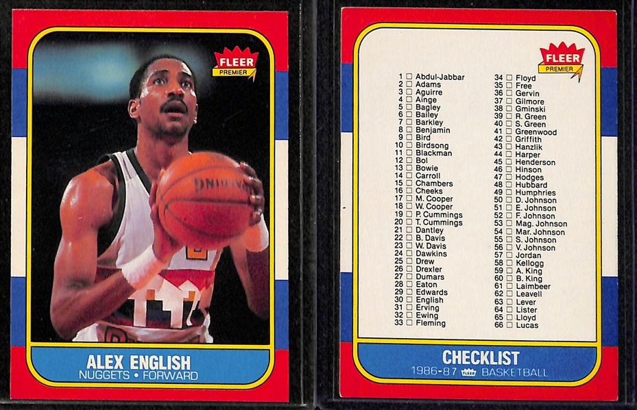 Lot of (34) 1986 Fleer Basketball Cards Including Manute Bol and Danny Ainge Rookies 