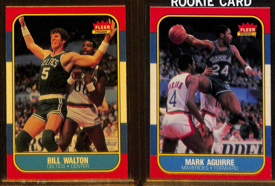 Lot of (34) 1986 Fleer Basketball Cards Including Manute Bol and Danny Ainge Rookies 