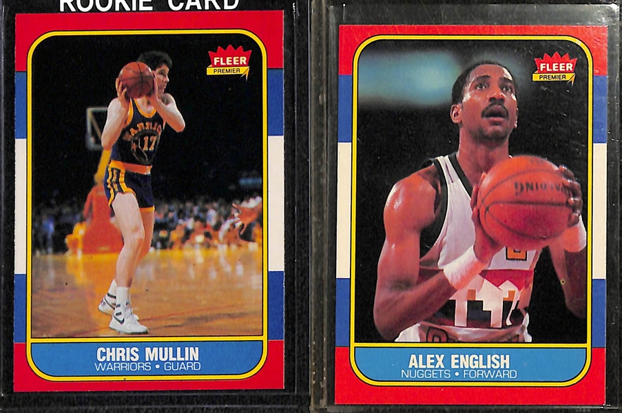 Lot of (34) 1986 Fleer Basketball Cards Including Chris Mullin Rookie