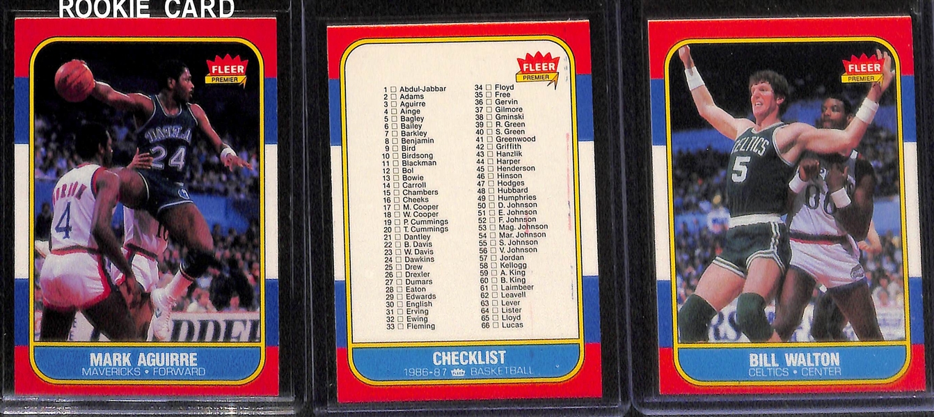Lot of (34) 1986 Fleer Basketball Cards Including Chris Mullin Rookie