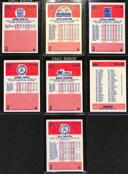 Lot of (34) 1986 Fleer Basketball Cards Including Chris Mullin Rookie
