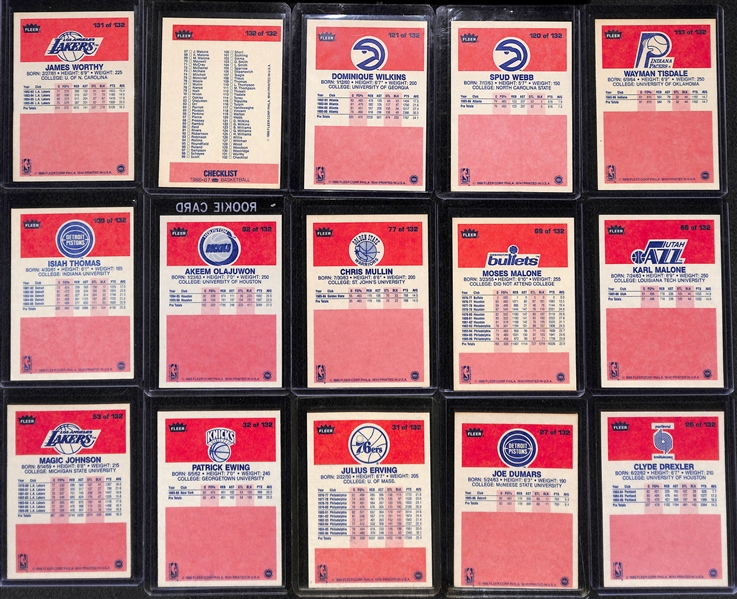 1986 Fleer Basketball Near Complete Set 131/132 (Missing Jordan)