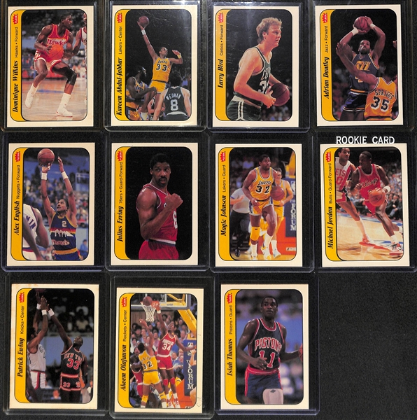 1986 Fleer Basketball Stickers Complete Set 11/11 Including Michael Jordan