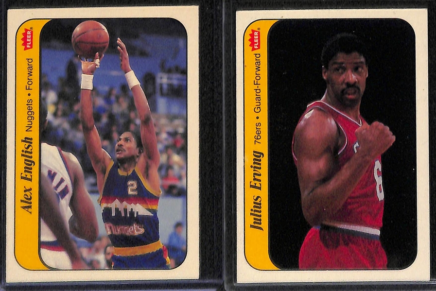 1986 Fleer Basketball Stickers Complete Set 11/11 Including Michael Jordan