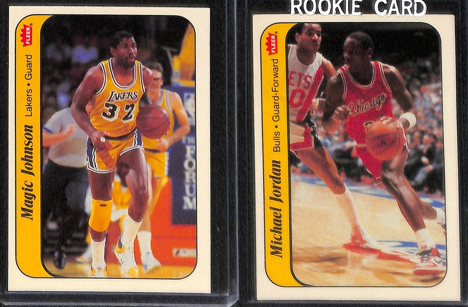 1986 Fleer Basketball Stickers Complete Set 11/11 Including Michael Jordan