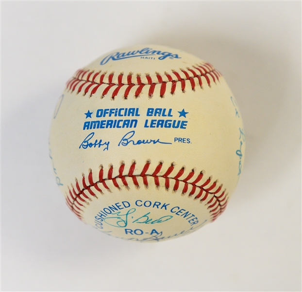 1953 New York Yankees Autographed Baseball Signed by 17 w. Mantle, Berra, Ford, Martin (JSA Auction Letter) 
