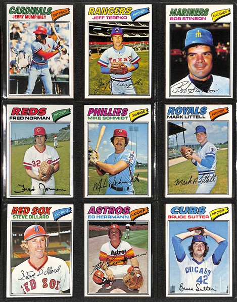 1977 Topps Baseball Complete Set of 660 cards Inc. Dawson, Sutter and Murphy Rookie Cards