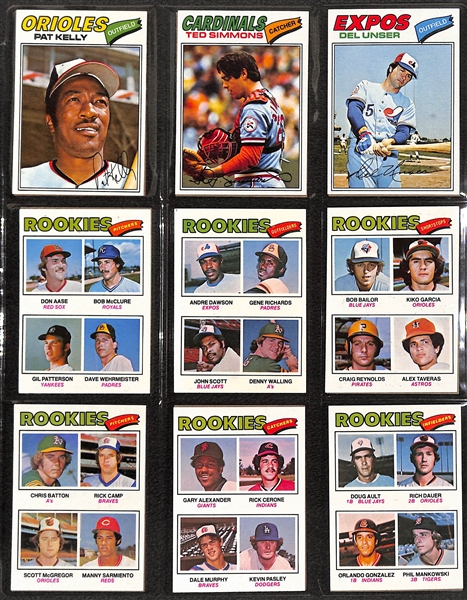 1977 Topps Baseball Complete Set of 660 cards Inc. Dawson, Sutter and Murphy Rookie Cards