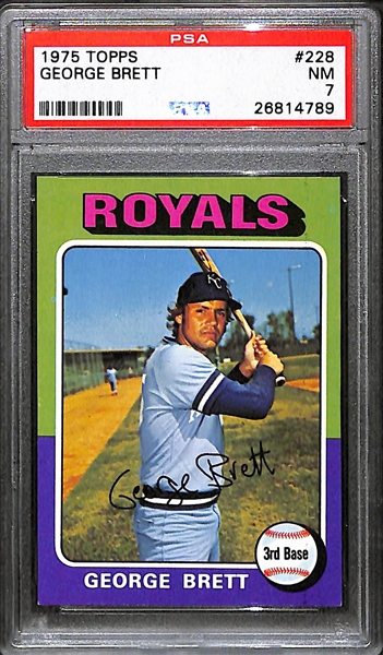 1975 Topps Baseball Complete set of 660 Cards Featuring George Brett Rookie PSA 7