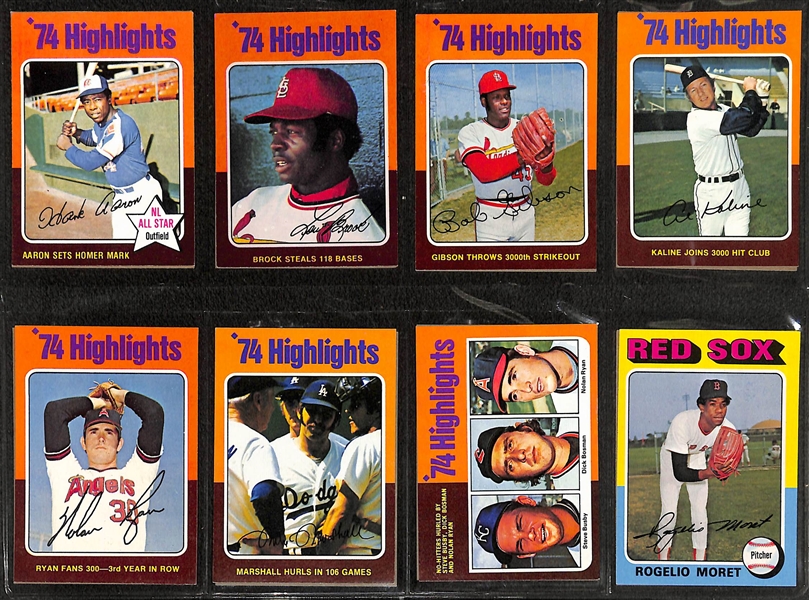 1975 Topps Baseball Complete set of 660 Cards Featuring George Brett Rookie PSA 7