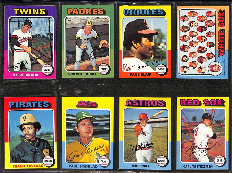 1975 Topps Baseball Complete set of 660 Cards Featuring George Brett Rookie PSA 7