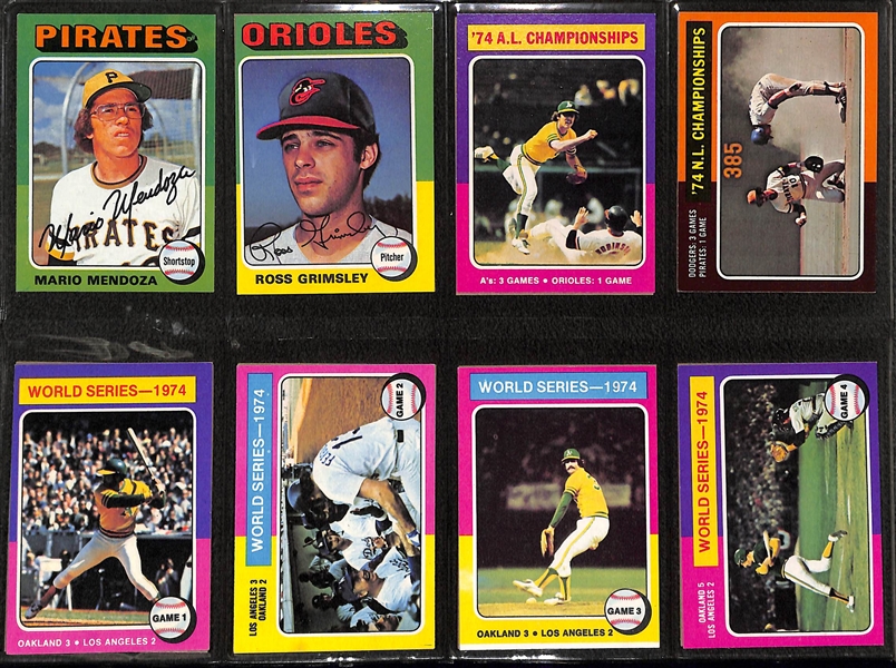 1975 Topps Baseball Complete set of 660 Cards Featuring George Brett Rookie PSA 7
