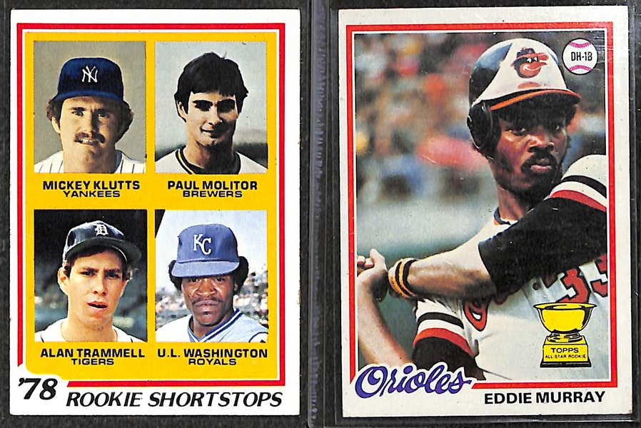1978 Topps Baseball Complete Set Featuring Paul Molitor and Eddie Murray Rookies