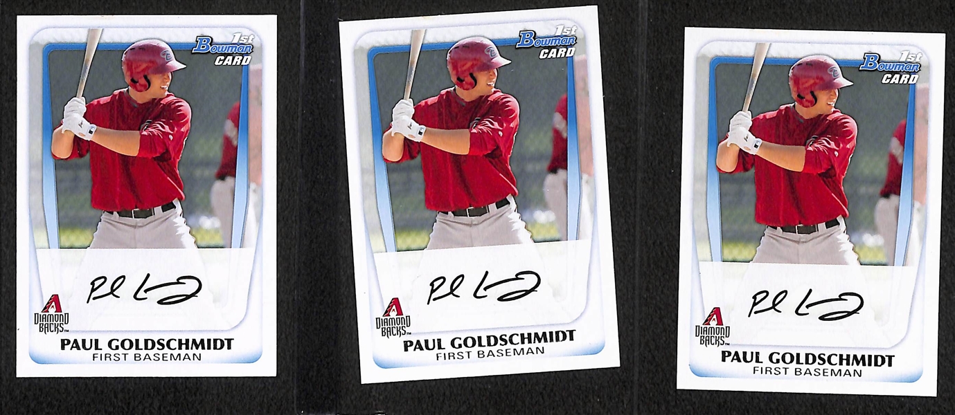 Lot of (120+) 2010/2011/2013 Bowman Baseball Rookies Featuring Goldschmidt Autographs, Gary Sanchez, Judge