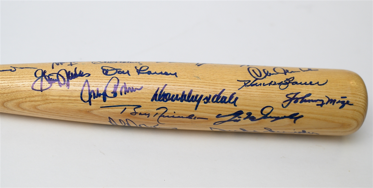 Louisville Slugger Baseball Bat Signed by 26 Members of the Yankees and Dodgers Inc. Berra, Rizzuto (JSA Sticker)