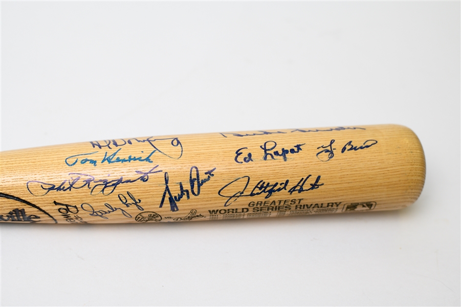 Louisville Slugger Baseball Bat Signed by 26 Members of the Yankees and Dodgers Inc. Berra, Rizzuto (JSA Sticker)