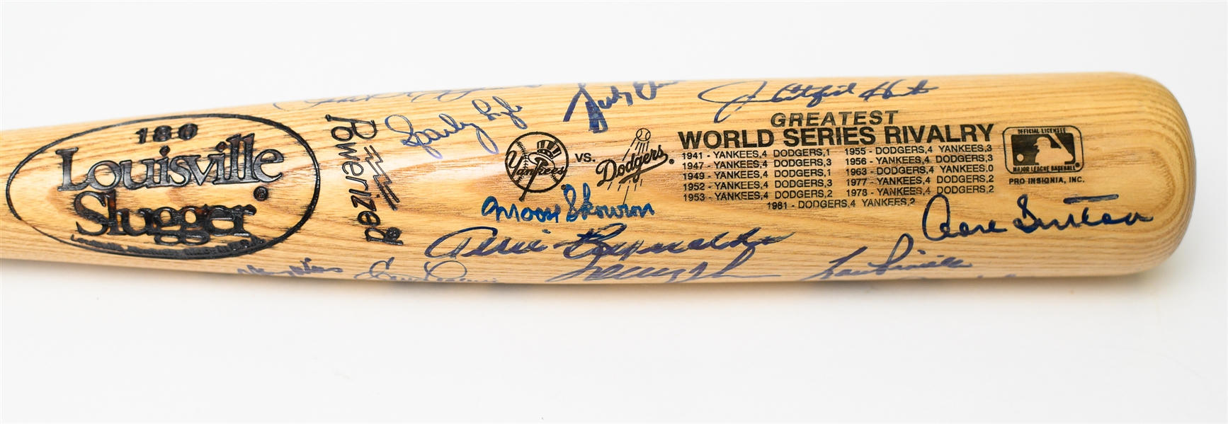 Louisville Slugger Baseball Bat Signed by 26 Members of the Yankees and Dodgers Inc. Berra, Rizzuto (JSA Sticker)