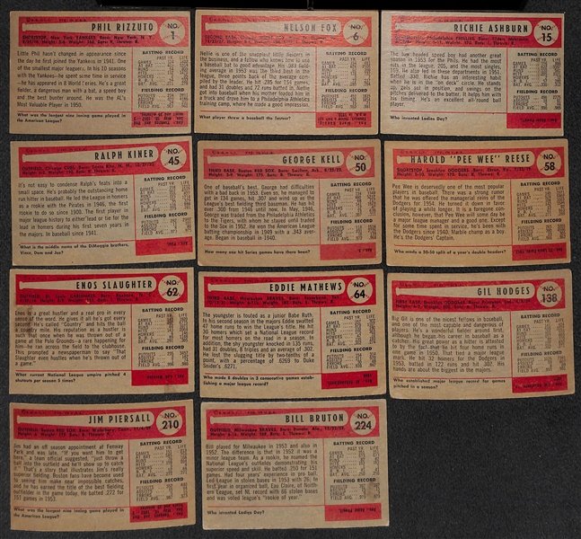 1954 Bowman Baseball Partial Set - 125 of 224 Cards