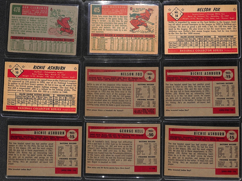 Vintage Baseball Card Lot of (22) 1953 Bowman, (81) 1954 Bowman, & (18) 1959 Topps Cards w. 1959 Topps Clemente