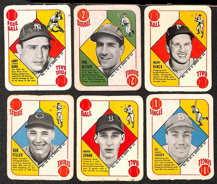 1951 Topps Redback Complete Set of 52 Cards + (2) Variations