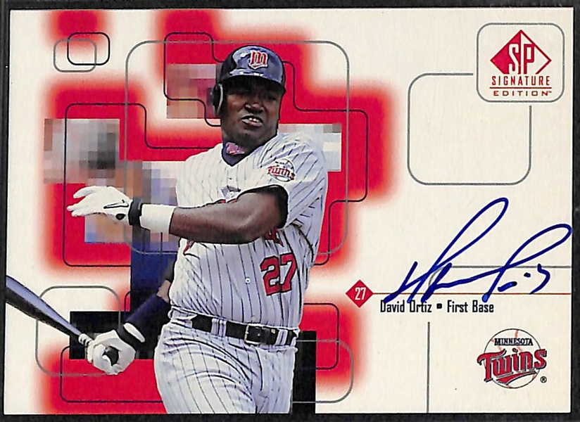 Lot of (7) 1990s Sports Cards  Featuring David Ortiz Autograph, Kobe Bryant, and Michael Jordan