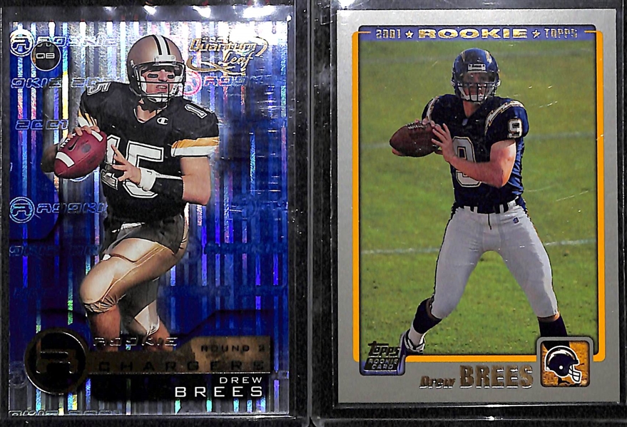 Lot of (9) 1997-2004 Mostly Rookie Quarterbacks Including Tom Brady, Drew Brees, Eli Manning, McNabb