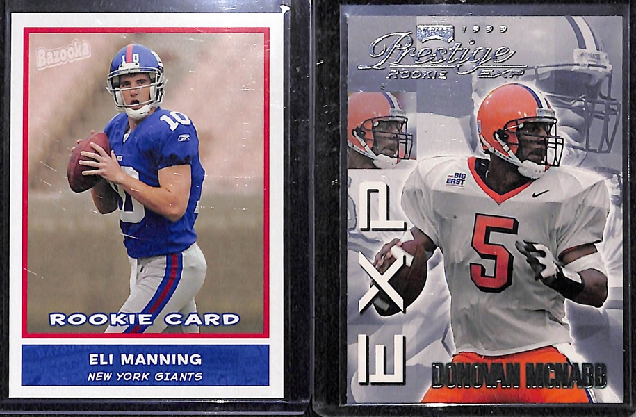 Lot of (9) 1997-2004 Mostly Rookie Quarterbacks Including Tom Brady, Drew Brees, Eli Manning, McNabb