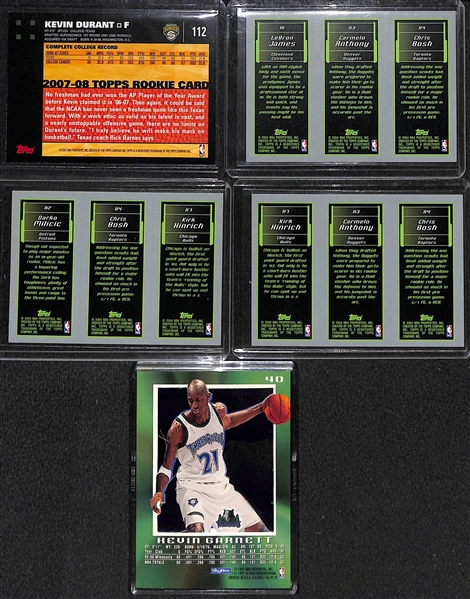 Lot of (18) Early 2000s Basketball Stars Featuring Lebron James and Kevin Durant Rookie Cards
