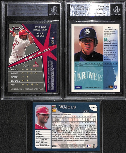 Albert Pujols and Alex Rodriguez Graded Rookie Lot