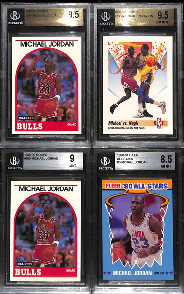 Lot of (4) Early 1990s Graded Michael Jordan Cards