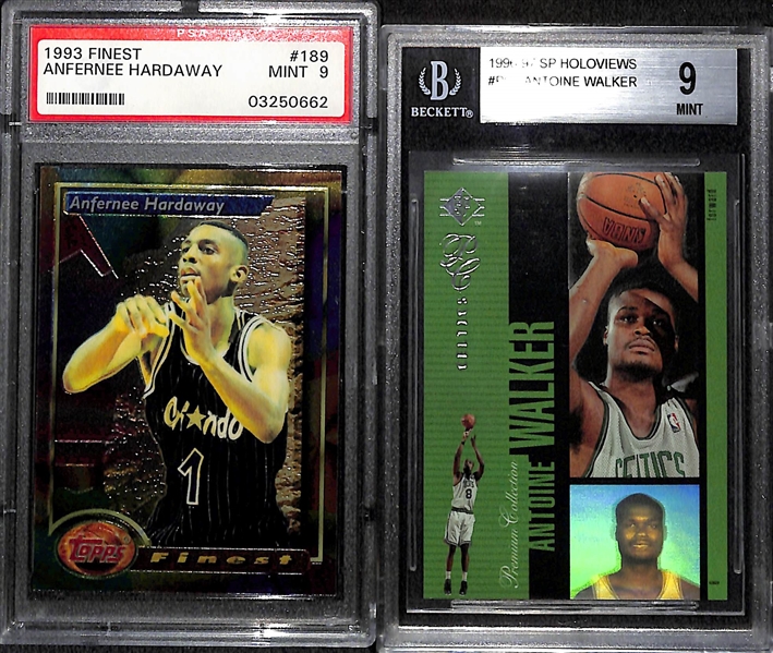 Lot of (5) Graded PSA and BGS Mint Basketball Star Inserts and Rookies Featuring Allen Iverson and Scottie Pippen