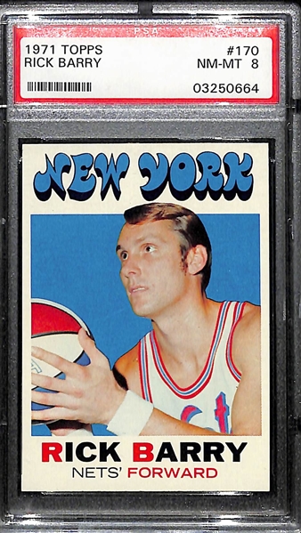 1971 Topps Rick Barry Graded PSA 8 NM-MT