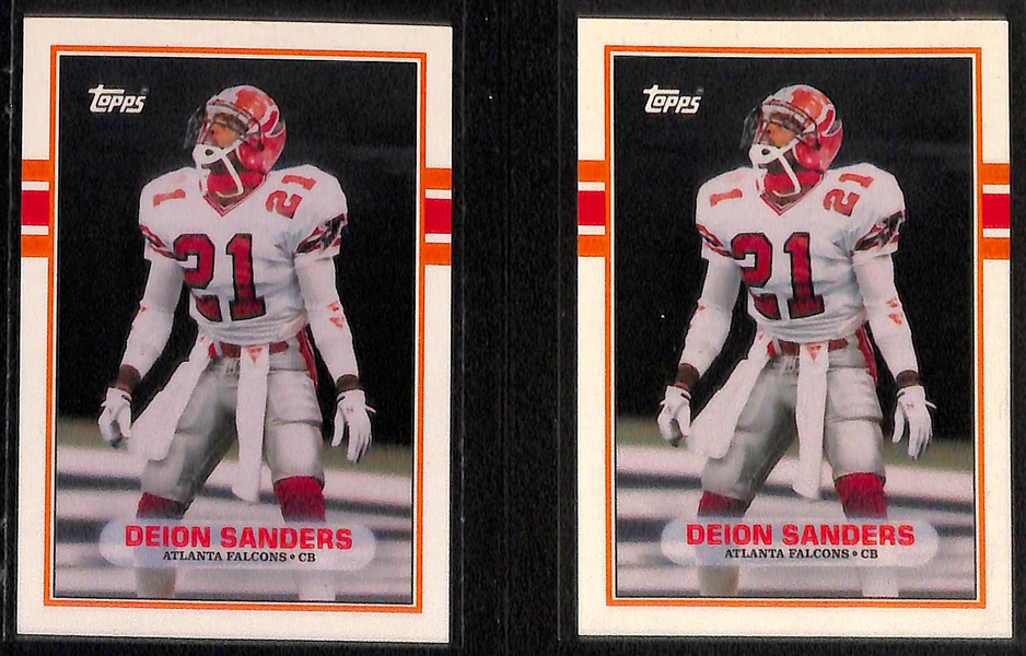 (14) Football Legends Rookie Cards Including Barry Sanders, Lawrence Taylor, Emmitt Smith 
