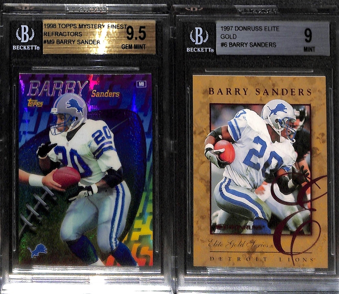 (5) Football Stars Rookies and Inserts Graded Lot Inc. Aikman Rookies, Barry Sanders, John Elway