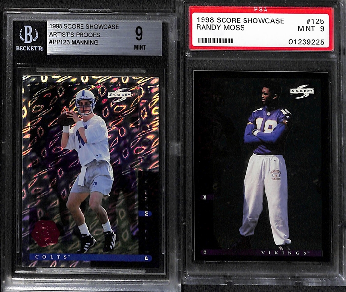 (5) 1998 Graded Peyton Manning and Randy Moss Rookies