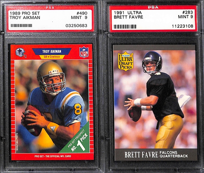 (10) Graded Football Rookies Inc. Randy Moss, Barry Sanders, Aikman, Terrell Davis, McNair