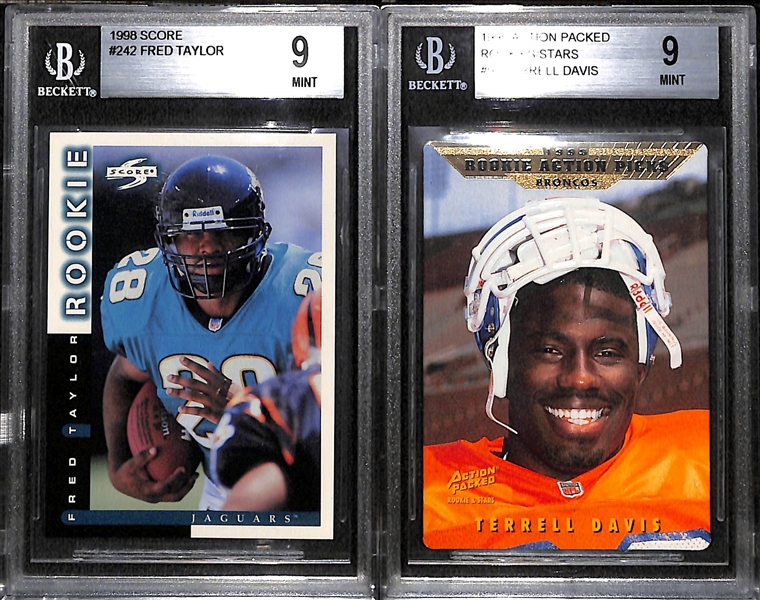 (10) Graded Football Rookies Inc. Randy Moss, Barry Sanders, Aikman, Terrell Davis, McNair