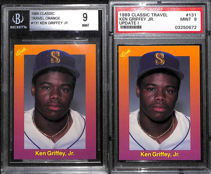 Lot of (10) Graded Ken Griffey Jr. Rookies 
