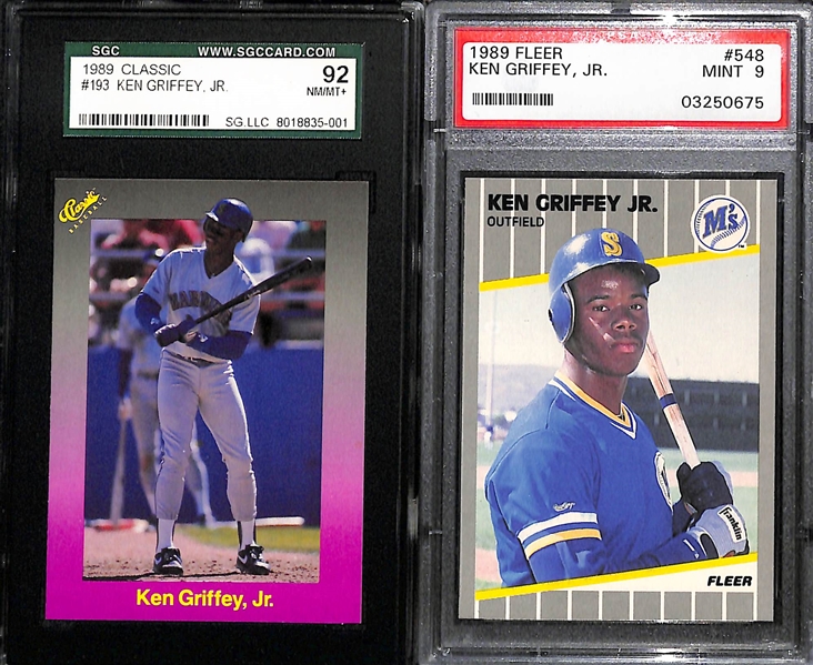 Lot of (10) Graded Ken Griffey Jr. Rookies 