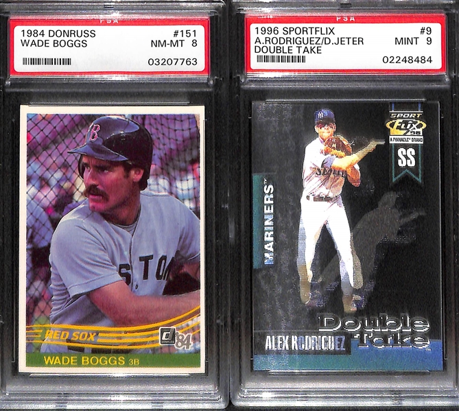(8) Mostly PSA Graded 1990s Baseball Rookie and Inserts Inc. Derek Jeter