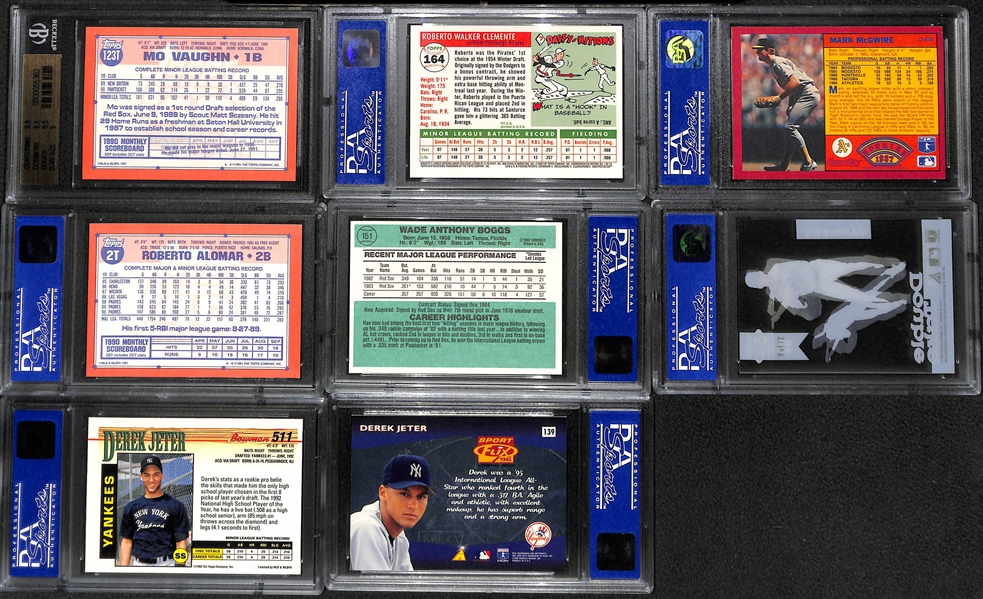 (8) Mostly PSA Graded 1990s Baseball Rookie and Inserts Inc. Derek Jeter
