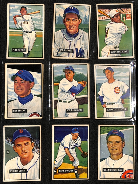 (100) 1951 & (37) 1952 Bowman Baseball Cards w. 1951 Ted Kluszewski