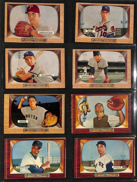 (55) 1953 & (31) 1955 Bowman Baseball Cards w. Leo Durocher
