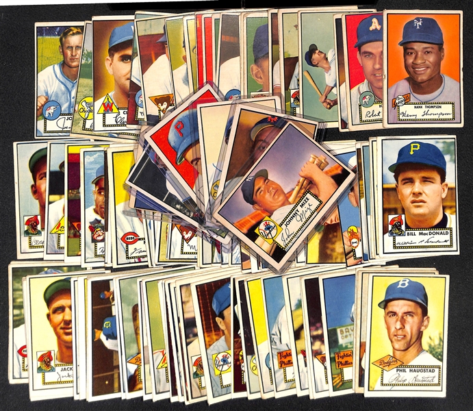 Lot of (102) Different 1952 Topps Cards, #s Range From 3-243 w. Johnny Mize