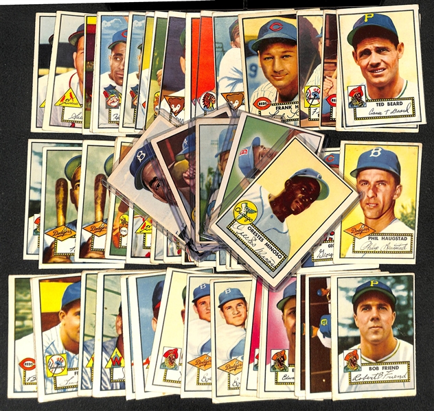 Lot of (61) Assorted 1952 Topps Baseball Cards with Minnie Minoso