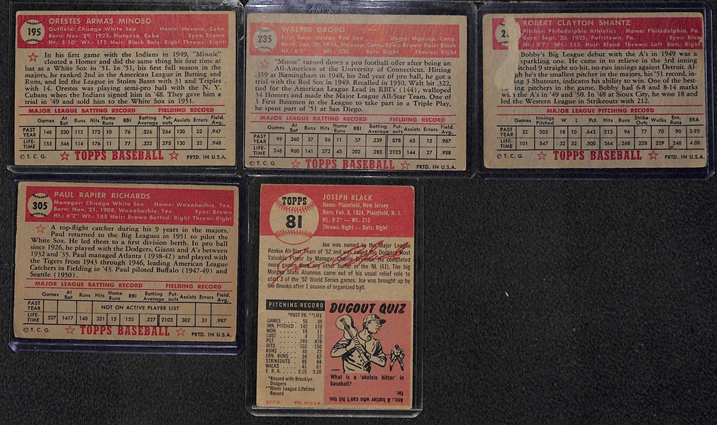 Lot of (61) Assorted 1952 Topps Baseball Cards with Minnie Minoso