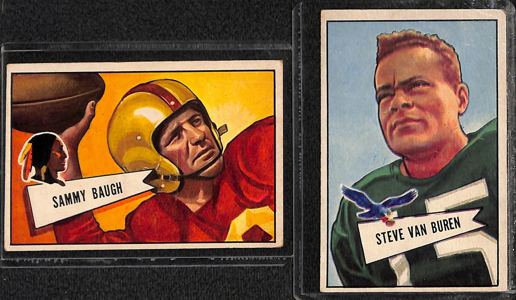 Lot of (64) Different 1952 Bowman Large Football Cards w. Sammy Baugh