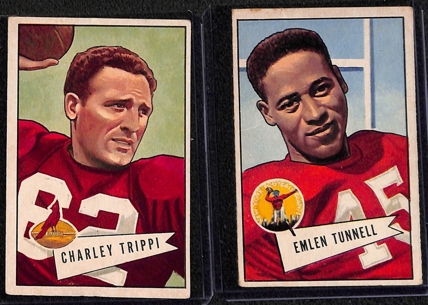Lot of (64) Different 1952 Bowman Large Football Cards w. Sammy Baugh