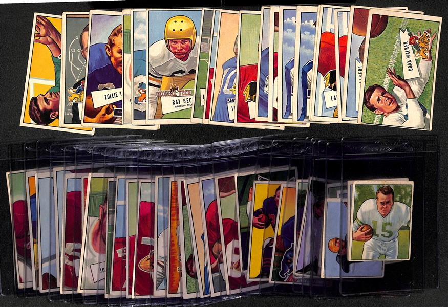 Lot of (6) 1950, (5) 1951, and (39) 1952 Large Bowman Football Cards w. 1950 Steve Van Buren